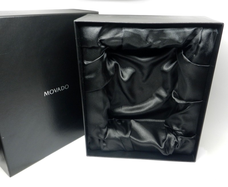 Large Movado clock presentation black storage box cushioned interior 10″ X 8″