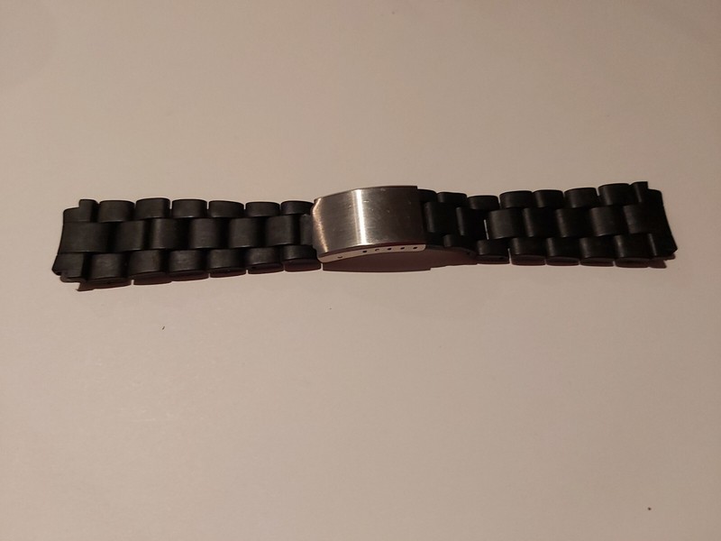 Bracelet Oyster Black ABS – Stainless Steel Fastener Unused – 18mm Lugs (FC117)
