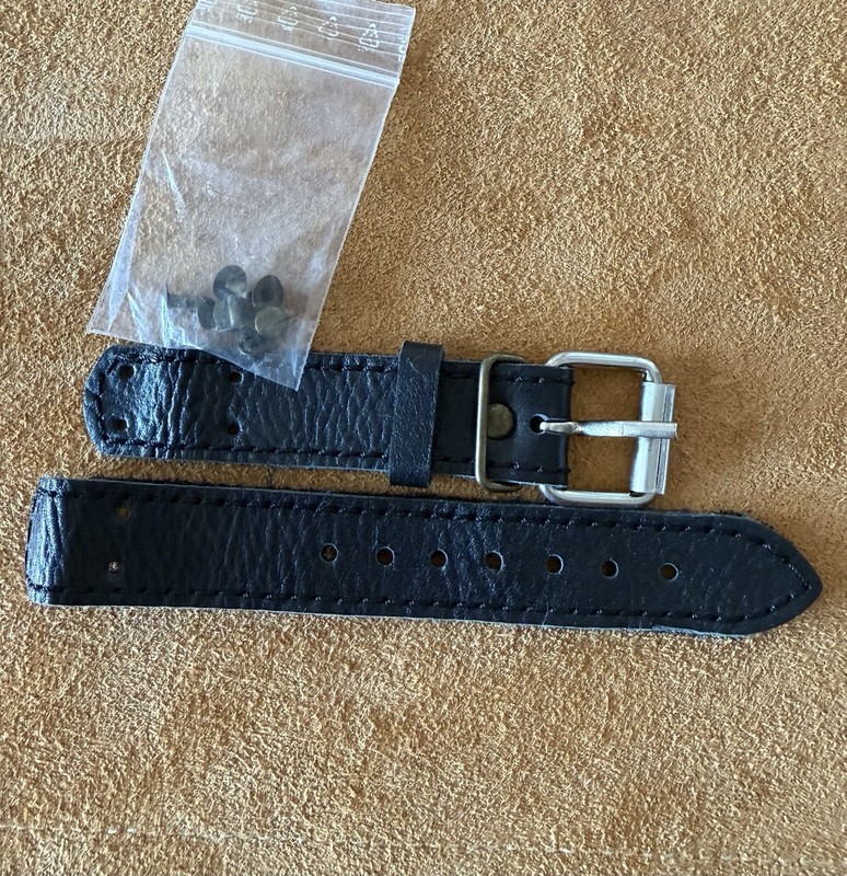 Handmade Leather 22mm B-UHR, Flieger, Luftwaffe Fixed Bars Riveted Strap
