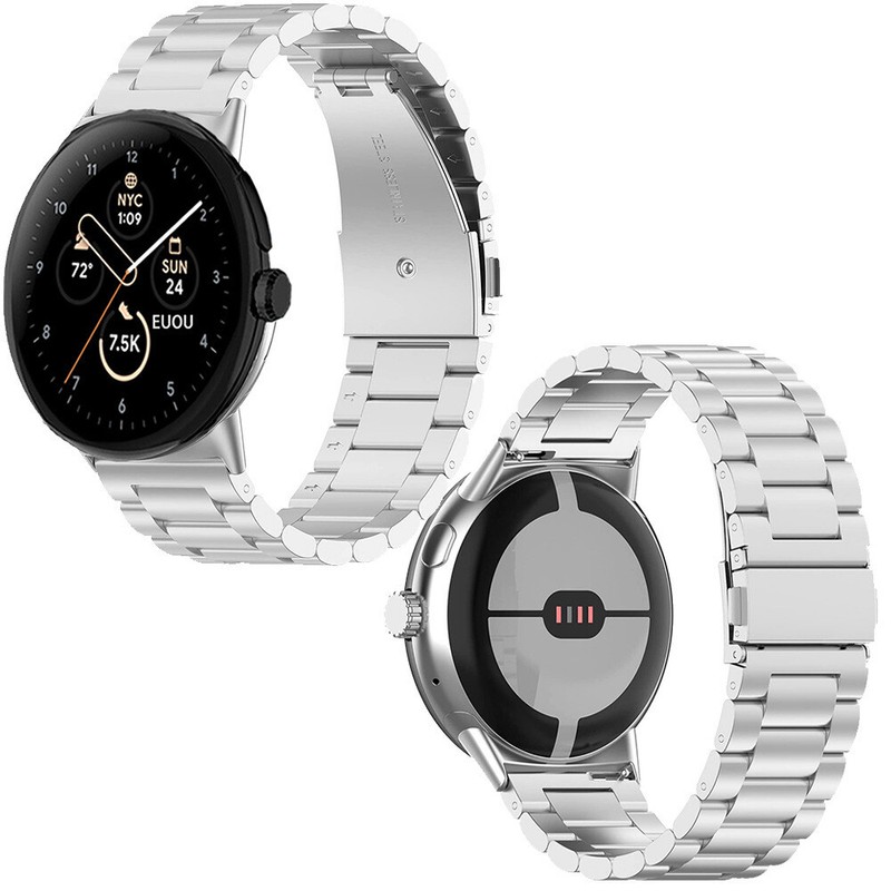 For Google Pixel Watch 1 2 3 41/45mm Stainless Steel Link Band Strap Bracelet gallery