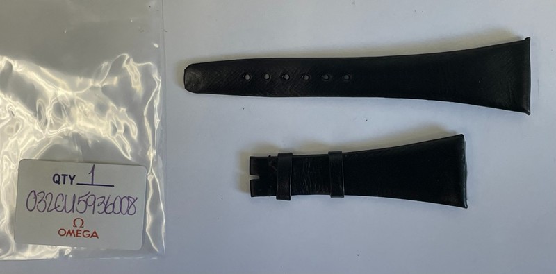 New 22mm Leather Strap Black OEM OMEGA (NO Buckle) 032CU5936008