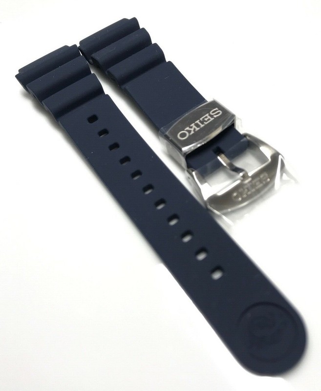 Original Seiko Blue ( Navy) Rubber Band Soft Silicon Strap 22mm R02Y012J9