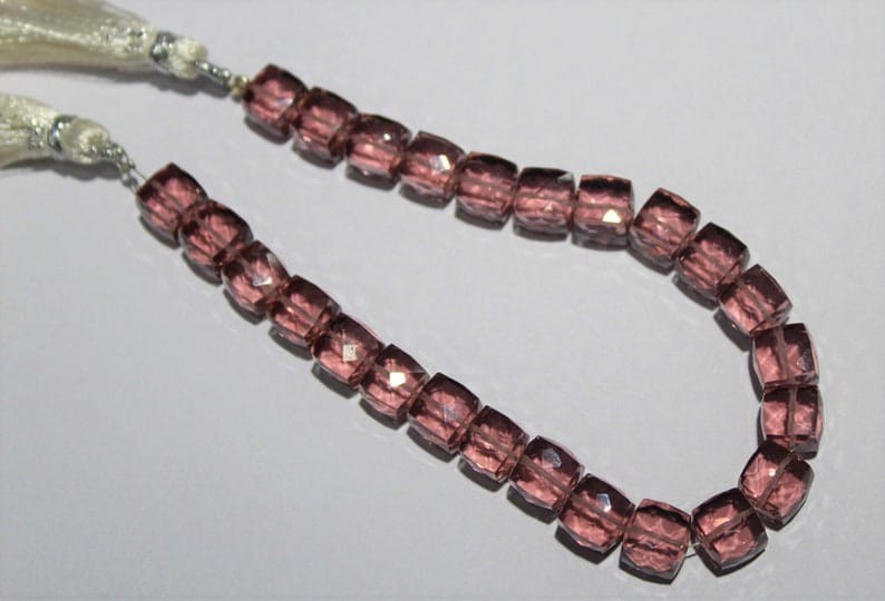 Pink Kunzaite Faceted Cube Beads 8mm 8inch Gemstone beads of rice bracelet gallery