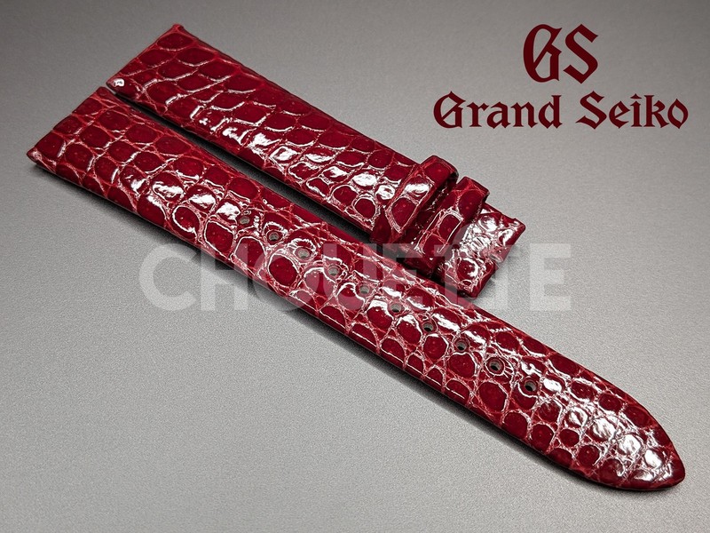 OEM Grand Seiko “Boshu” SBGW287/9S64-00Z0 19mm Burgundy Crocodile Leather Strap