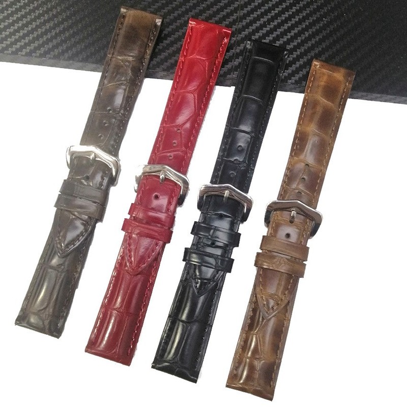 Double-sided Genuine Leather Watch Band Soft Comfortable Waterproof Strap12-24mm gallery