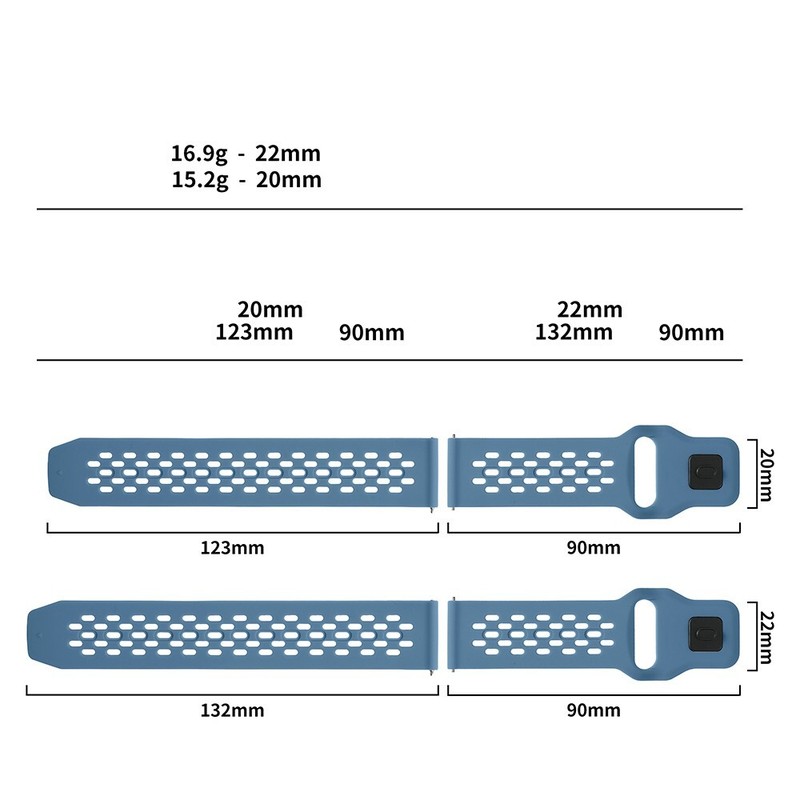 18mm 20mm 22mm Breathable Silicone Sport Watch band Silicone Strap gallery