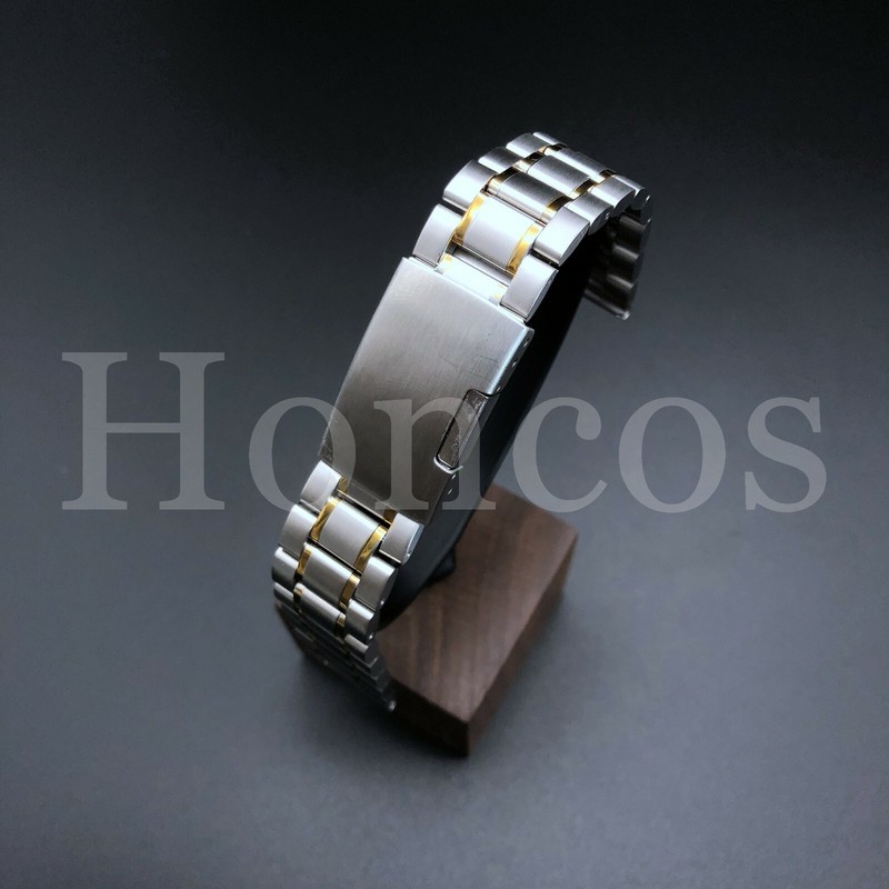 18 MM Steel and Gold Bracelet Watch Band Strap Replacement High Quality Vintage gallery