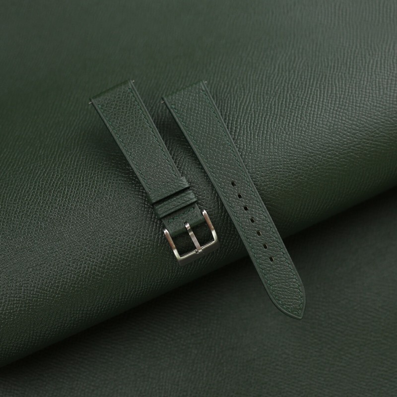 Calfskin Forest Green Epsom Leather Watch Strap Band 18mm 20mm 22mm