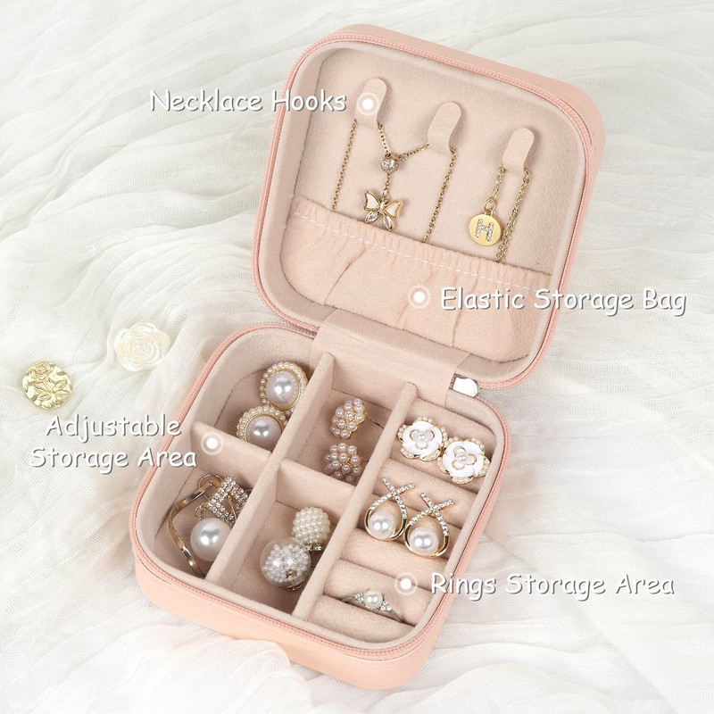 MFXIP Travel Jewelry Case Small Box Organizer S 1, Pink gallery