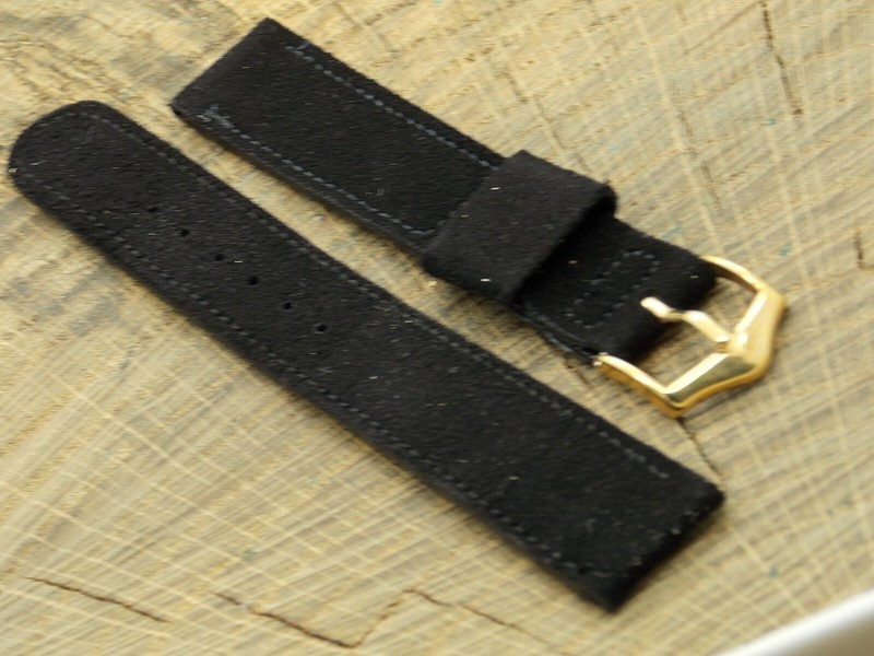 JB Champion Vintage 17.5mm French Suede w Gold Tone Buckle Watch Band NOS Unused gallery