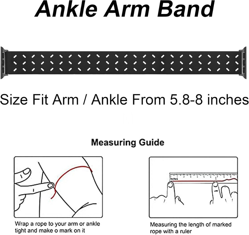 JR. DM Ankle Arm Band - Compatible with Apple Watch Band 38mm - Black - New gallery