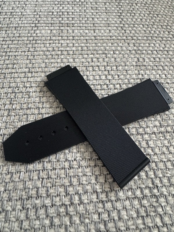 FITS HUBLOT BIG BANG FUSION WATCH Black FLAT Rubber Silicone 25mm STRAP BAND