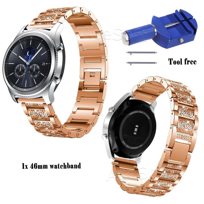USA Seller Handsome Full diamond watchband +Tool for Samsung Galaxy Watch 3 45mm