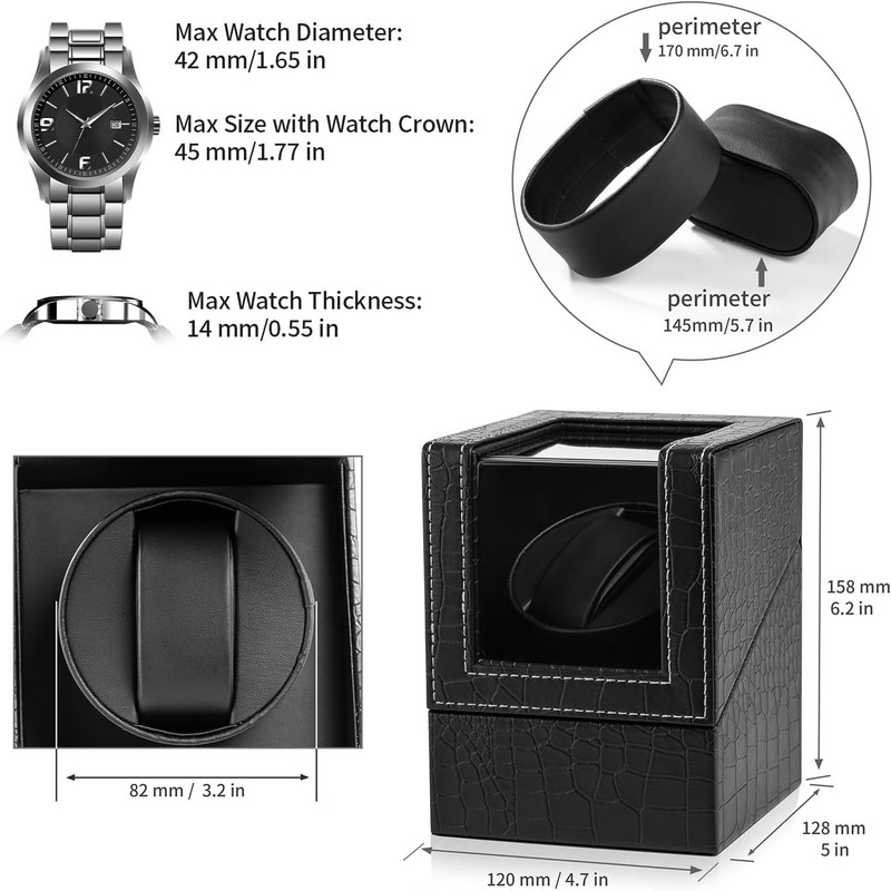 Automatic Watch Winder for Automatic Watches Quiet Motor Dual Power Supply gallery