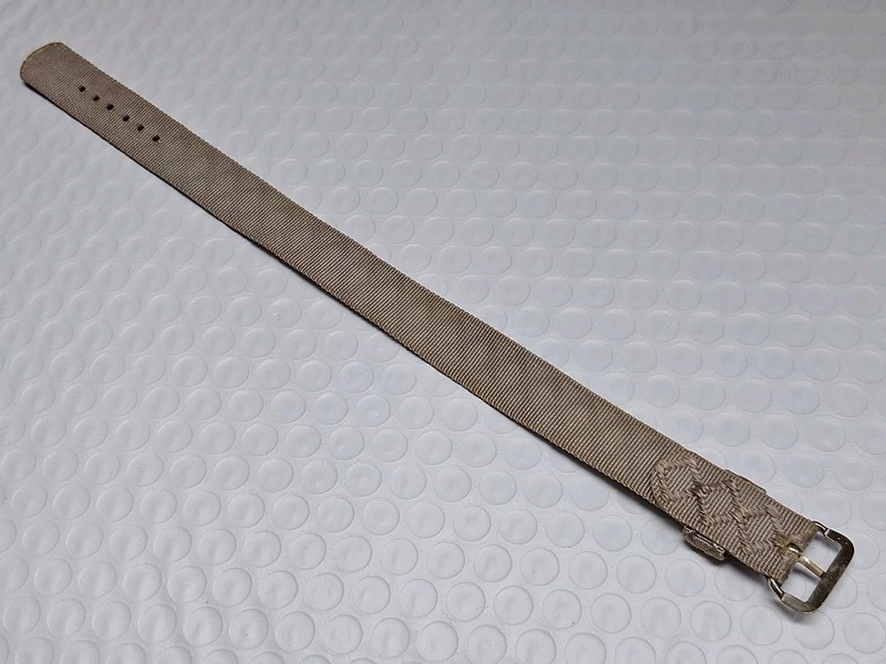 Vintage One-Piece Grey Taupe Fabric Nylon Watch Band Strap 16.6 mm gallery