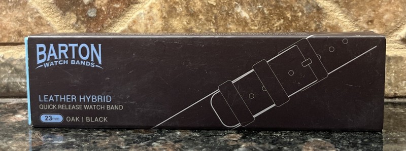 Barton Watch Bands Leather Hybrid Band 23 mm Barton Quick Release Oak / Black