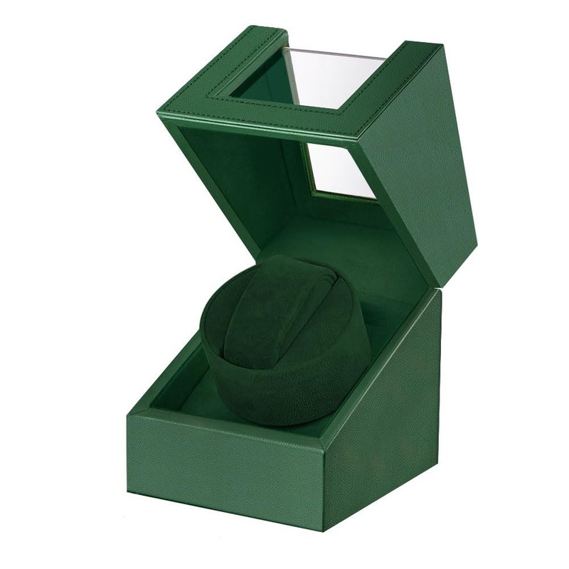 Automatic Single Watch Winder with Quiet Japanese Motor, in Wood Shell and Bl…