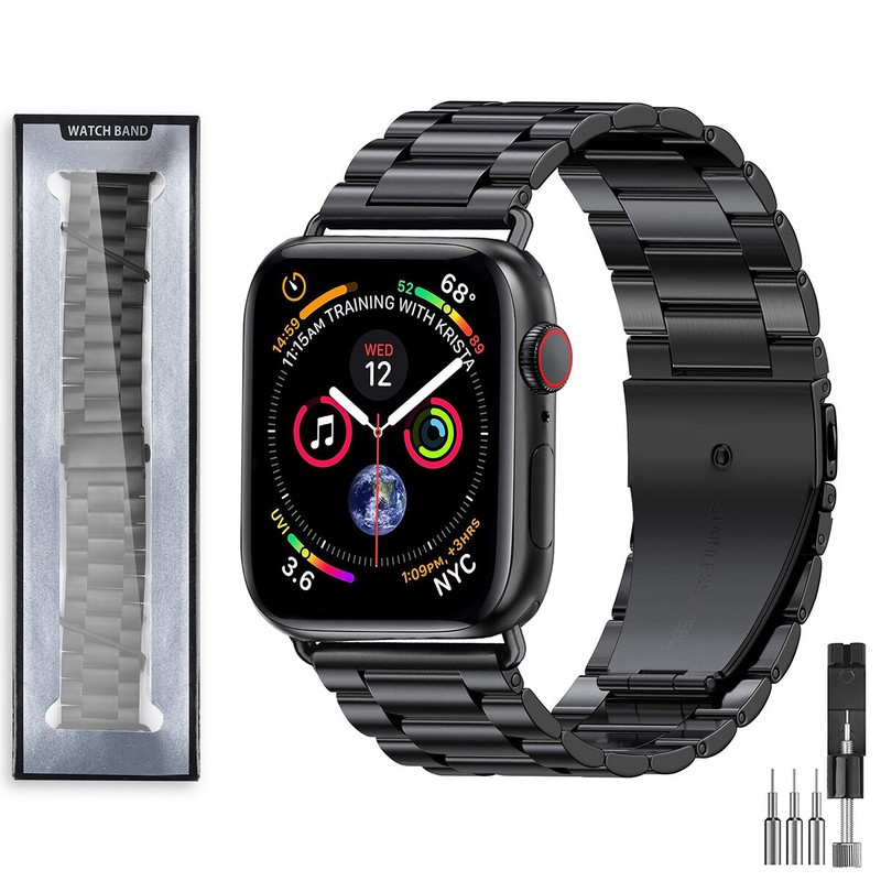 Deluxe iWatch Strap, All-Time-Classic, Metal Wristbands for Apple Watch 38-44mm