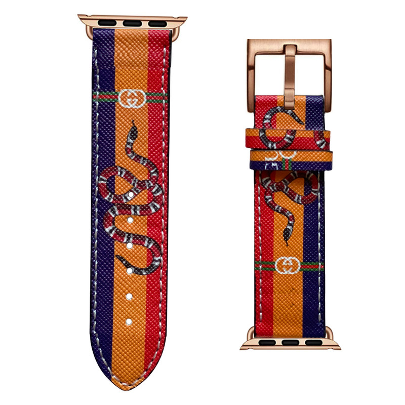 DESIGNER Apple watch band strap series 1 2 3 4 5 6 7 8 9 SE ULTRA 1 2 G G RED BL gallery