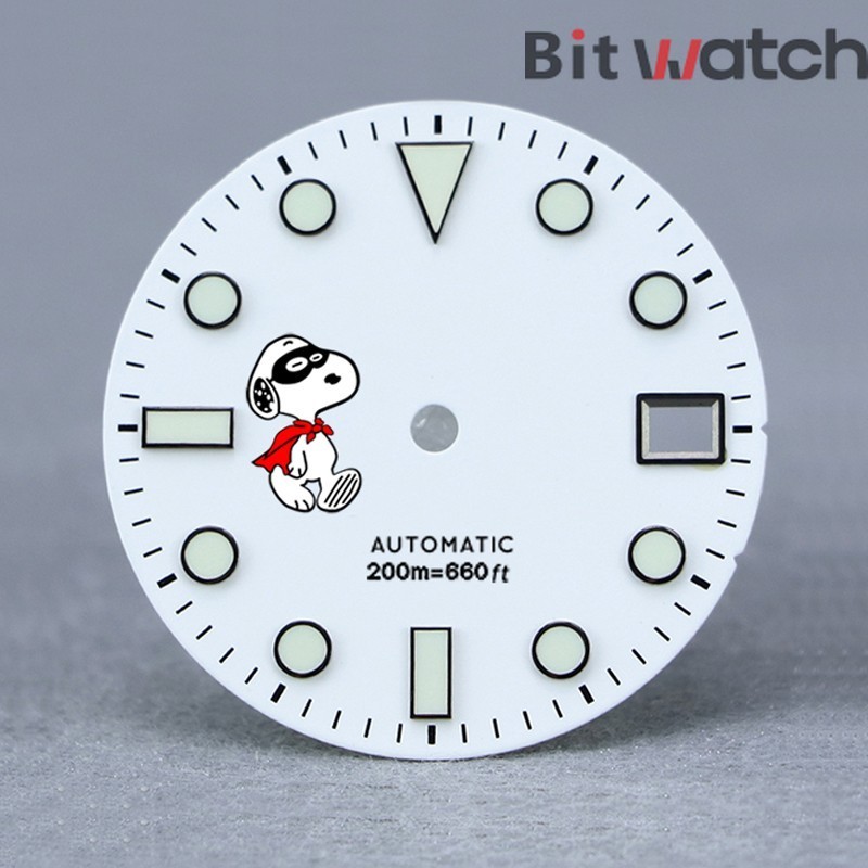 28.5mm NH35 dial for Sub Snoopy Cartoon dial blue/C3 lume