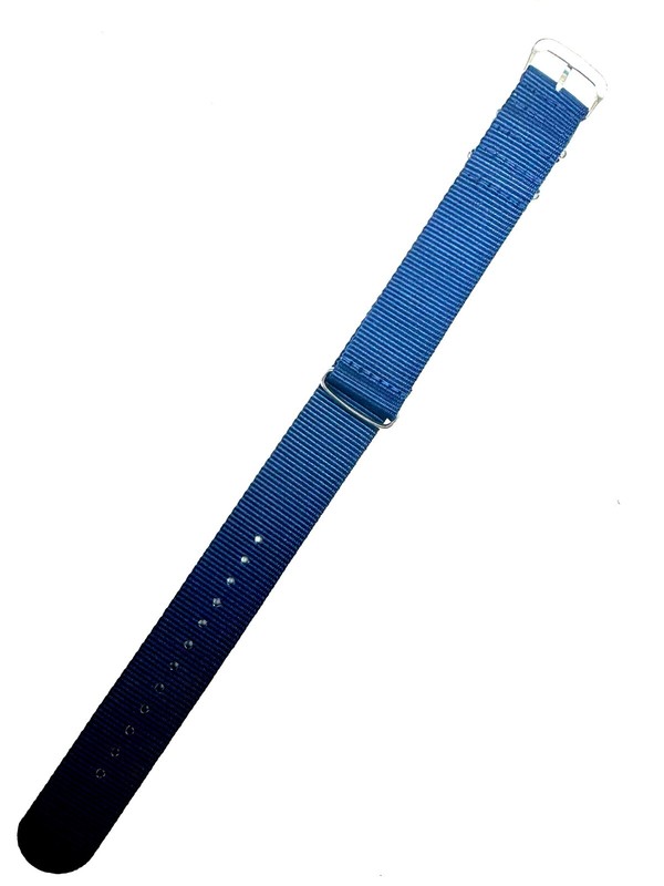 ONE PIECE NYLON BAND BLUE COLOR SIZE 18/20/22/24MM HIGH QUALITY BAND gallery