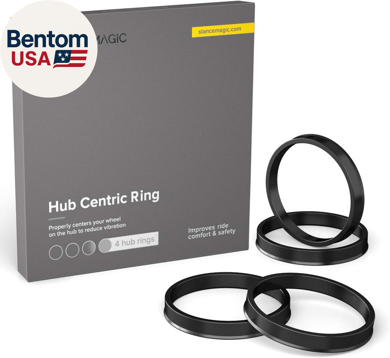 Hubcentric Rings (Pack of 4) - 64.1Mm ID to 72.6Mm OD - Black Poly Carbon Plasti