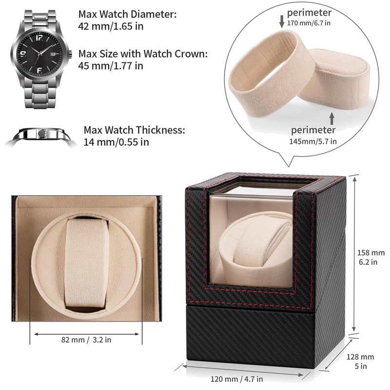 Luxury Single Watch Winder, Quiet Japanese Motor