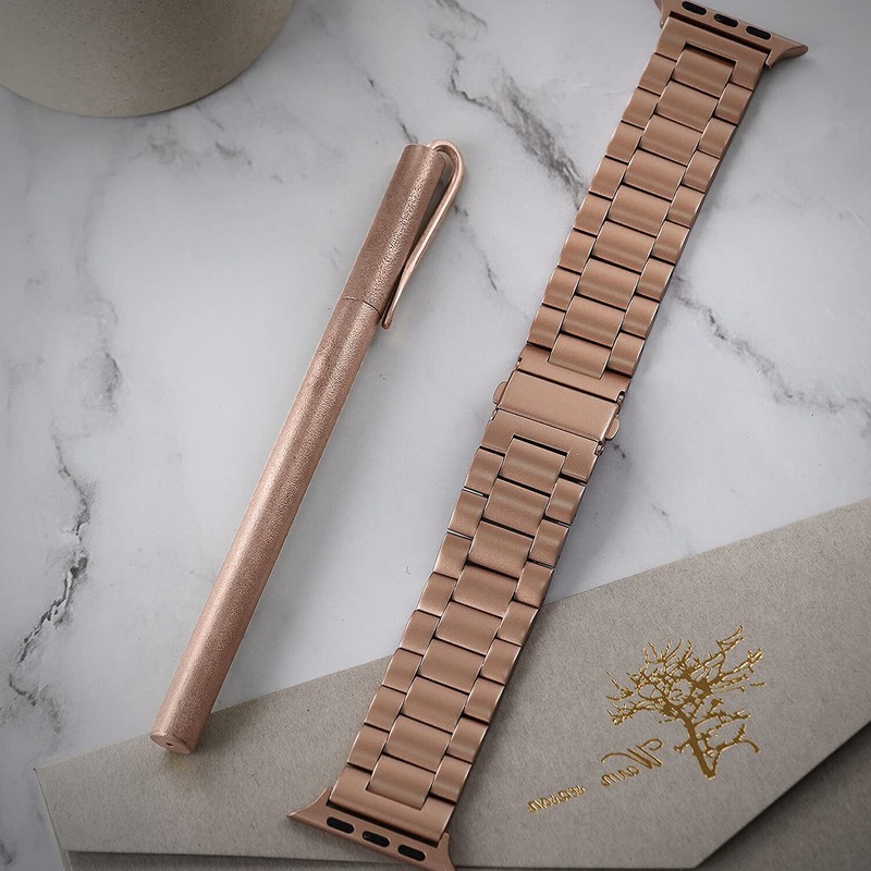 For Apple Watch Series 9 8 7 6 54 SE 2 Metal Watch Band Wrist Strap W/ Soft Case gallery