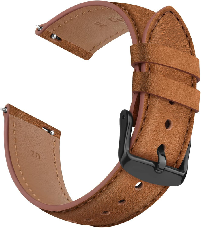 20mm Leather Band for Timex Expedition Scout, Acadia, Digital CAT, Field, Rugged