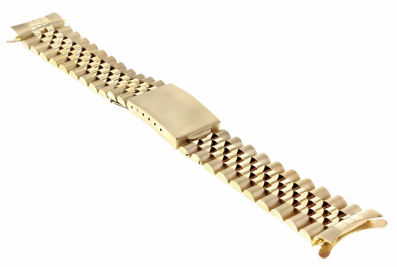 Mens 19MM 14K Yellow Gold Jubilee Watch Band For Rolex Date 1500, 1501, 1503