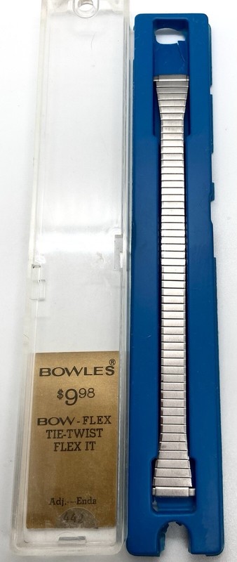 BOWLES BOW-FLEX Watch Band Silver Matte/Glossy Fit 10-12mm Lugs 5-1/2” Expansion