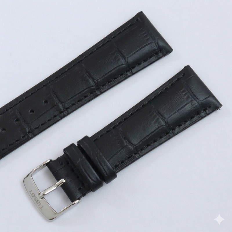 For TISSOT Watch Strap Band Clasp Buckle Bracelet Black 18-24mm Genuine Leather