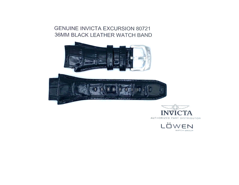 Authentic Invicta Excursion 80721 Black Leather 36mm Watch Band