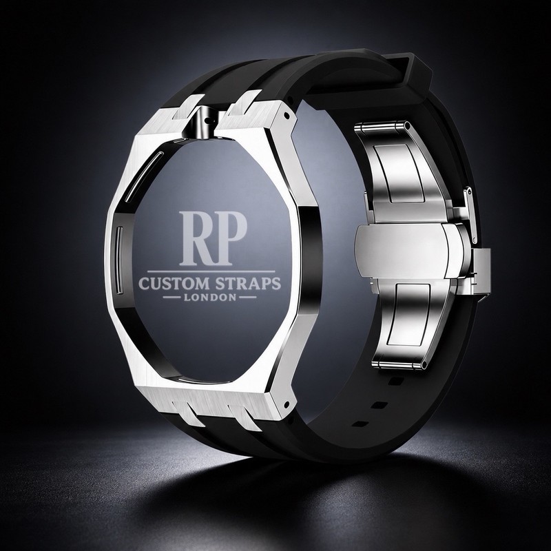 Swatch x AP Royal Pop Custom Wrist Watch Strap Steel /Silicone Black