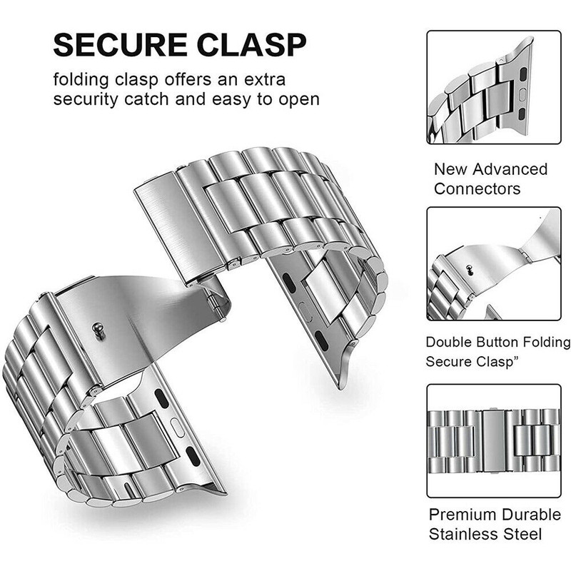Stainless Steel iWatch Band Strap with Case For Apple Watch Series 8 7 6 5 4 SE gallery