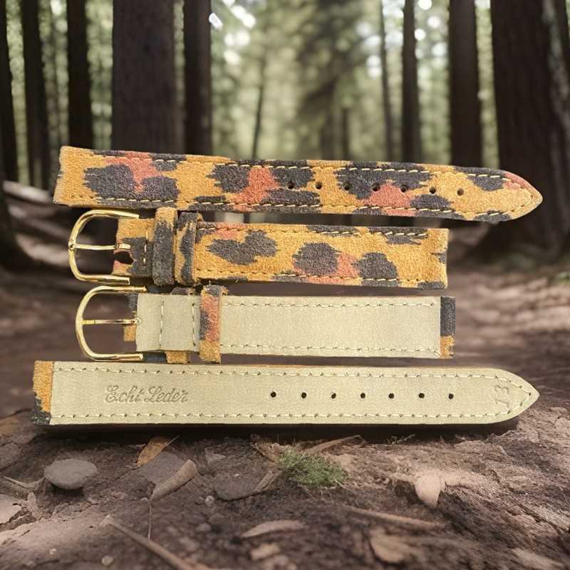 13 mm Brown Multicoloured Leopard Print Watch Strap Suede 1333 gallery