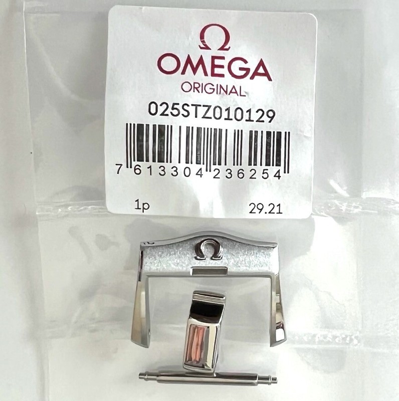 ORIGINAL OMEGA SEAMASTER 18mm Silver Steel Buckle # STZ010129 For Rubber Strap