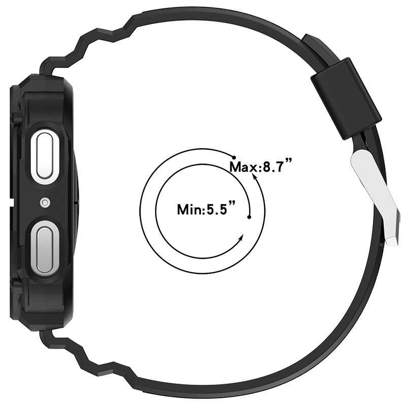 For Samsung Galaxy Watch 8 40/44MM Rugged Armor Silicone Band with Bumper Case gallery