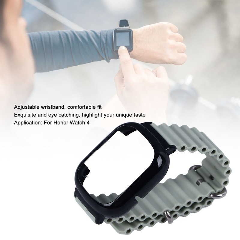 Watch Silicone Strap With Built In PC Case Fashionable Adjustable Wristband For