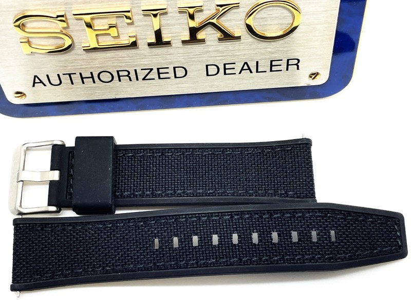 SEIKO MEN’S 22MM BLACK UNIVERSAL NYLON RUBBER REPLACEMENT WATCH BAND SBB367-22
