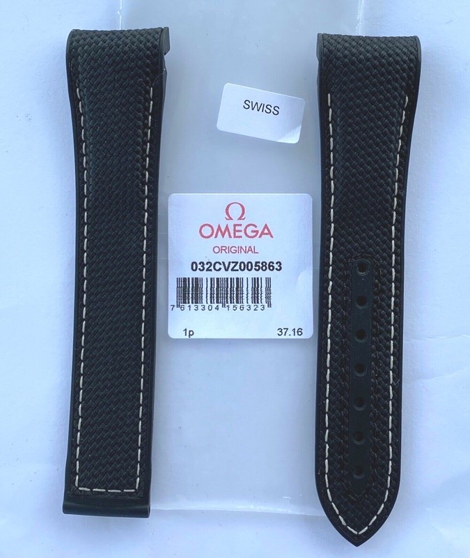 Original Omega Seamaster 21mm Black Rubber Watch Band Strap # CVZ005863