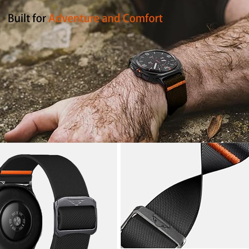 Compatible with YMZ Smartwatch Bands, Lamshaw 22mm Soft One Size, Black gallery