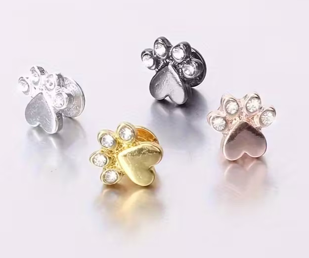Apple Watch Charms Dog Paw Set of 4, Bling Gold Rose Silver Black, Dog Mom Gift