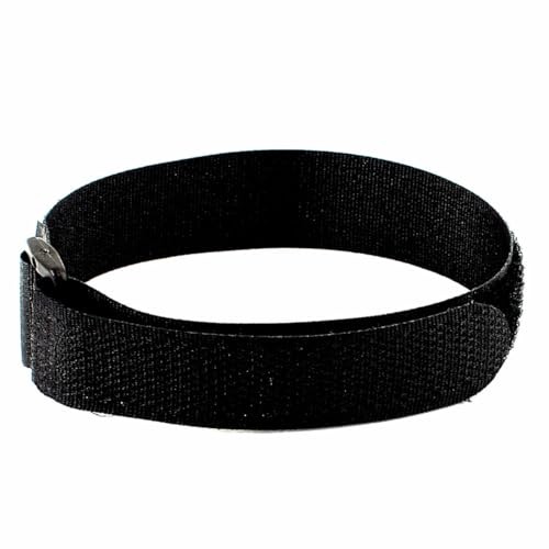 16MM Nylon Hook Loop Black Sport Watch Band 9″ Adjustable