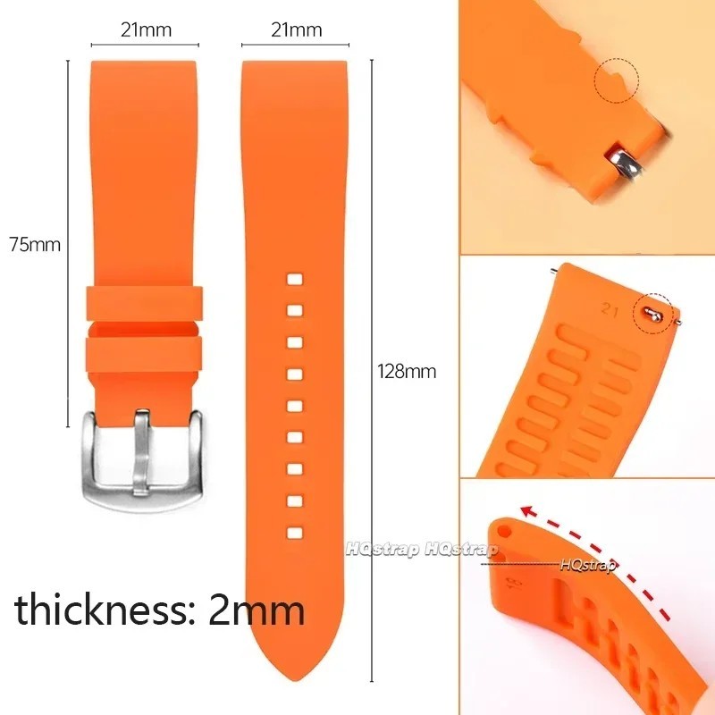 18mm 20mm 22mm Soft Silicone Watch Band Divers Replacement Strap Quick Release gallery