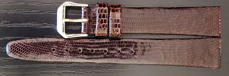 Vintage NOS 1970s Kreisler 16mm Brown Genuine Lizard Skin Watch Band