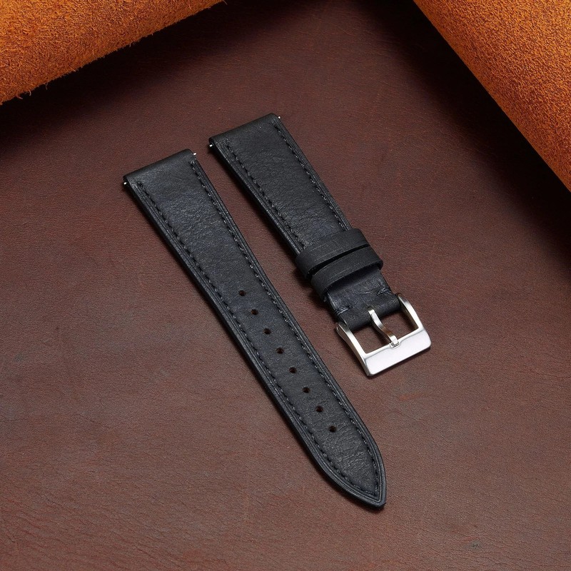 Crazy Horse Genuine Leather Watch Band Quick Release Frosted Straps Mens 18-24mm