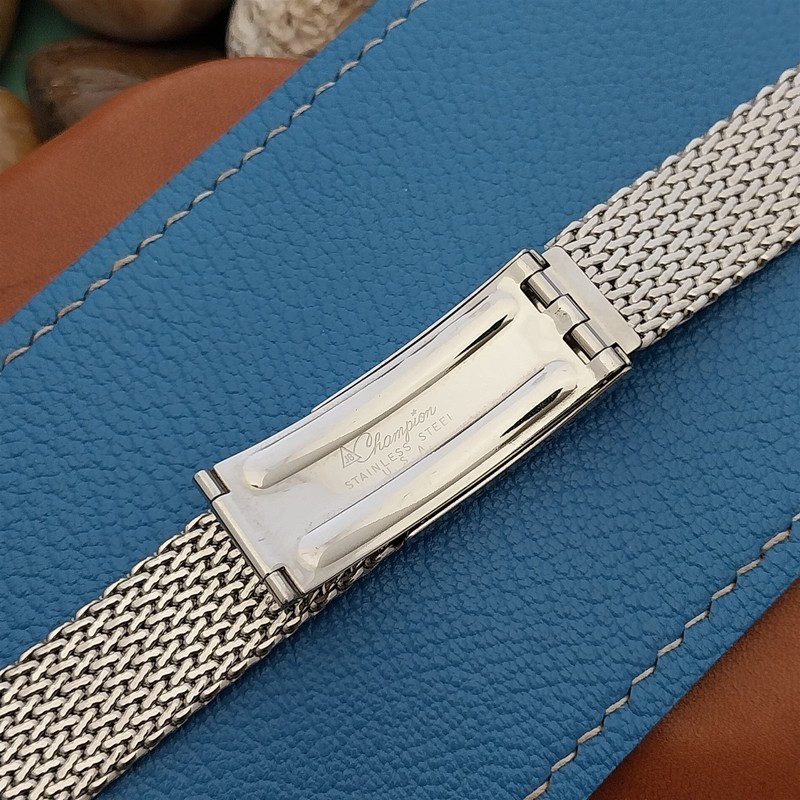 17.2mm Stainless Steel Mesh Classic JB Champion Unused 1960s Vintage Watch Band gallery