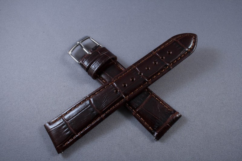 20mm Brown Alligator Crocodile Genuine Leather interchangeable Watch Band Strap