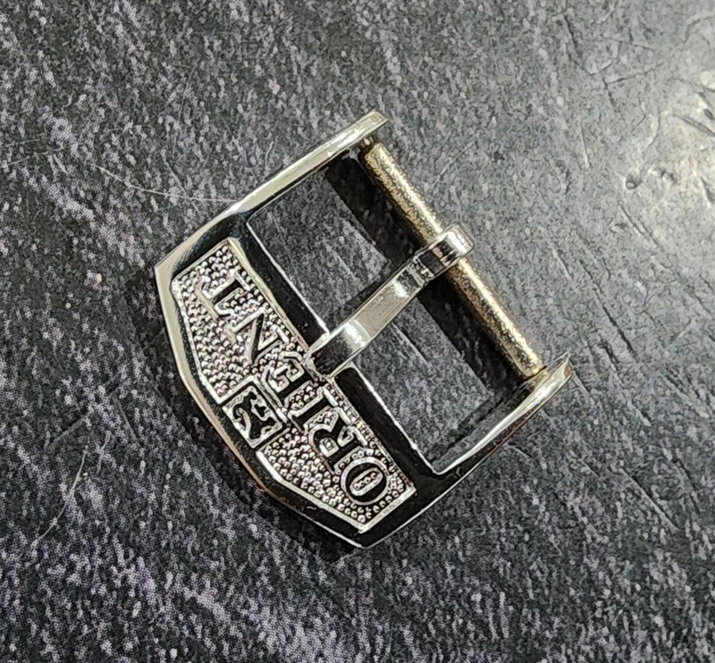 Nos Vintage ORIENT VINTAGE CHROME STEEL BUCKLE 16mm. gallery